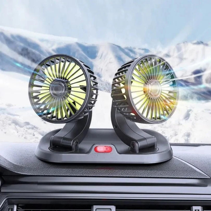 12v Car Dashboard cooling fan, dual head fan 360 degree rotation Fan for Cars